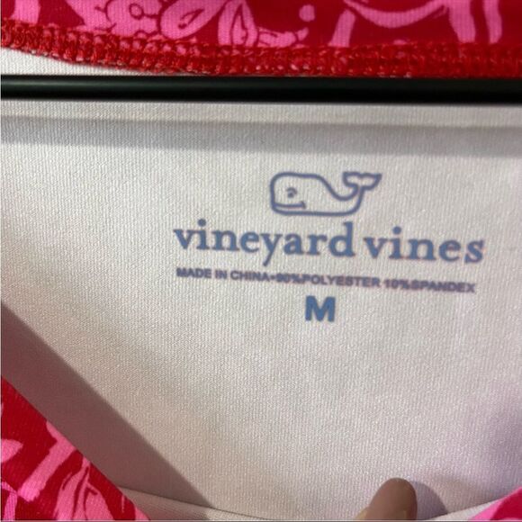 Vineyard vines Printed Sankaty Boatneck Simple Tee Red/Fuchsia - Picture 10 of 15
